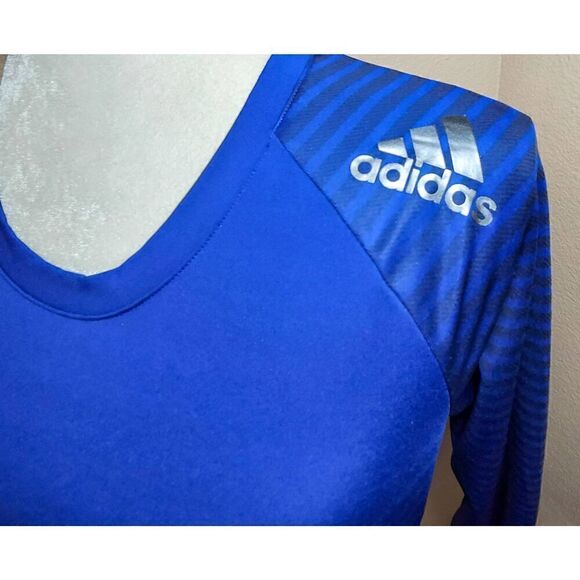 Adidas Techfit Compression Climalite Blue Long Sleeve Shirt Women's Size S - Picture 2 of 10